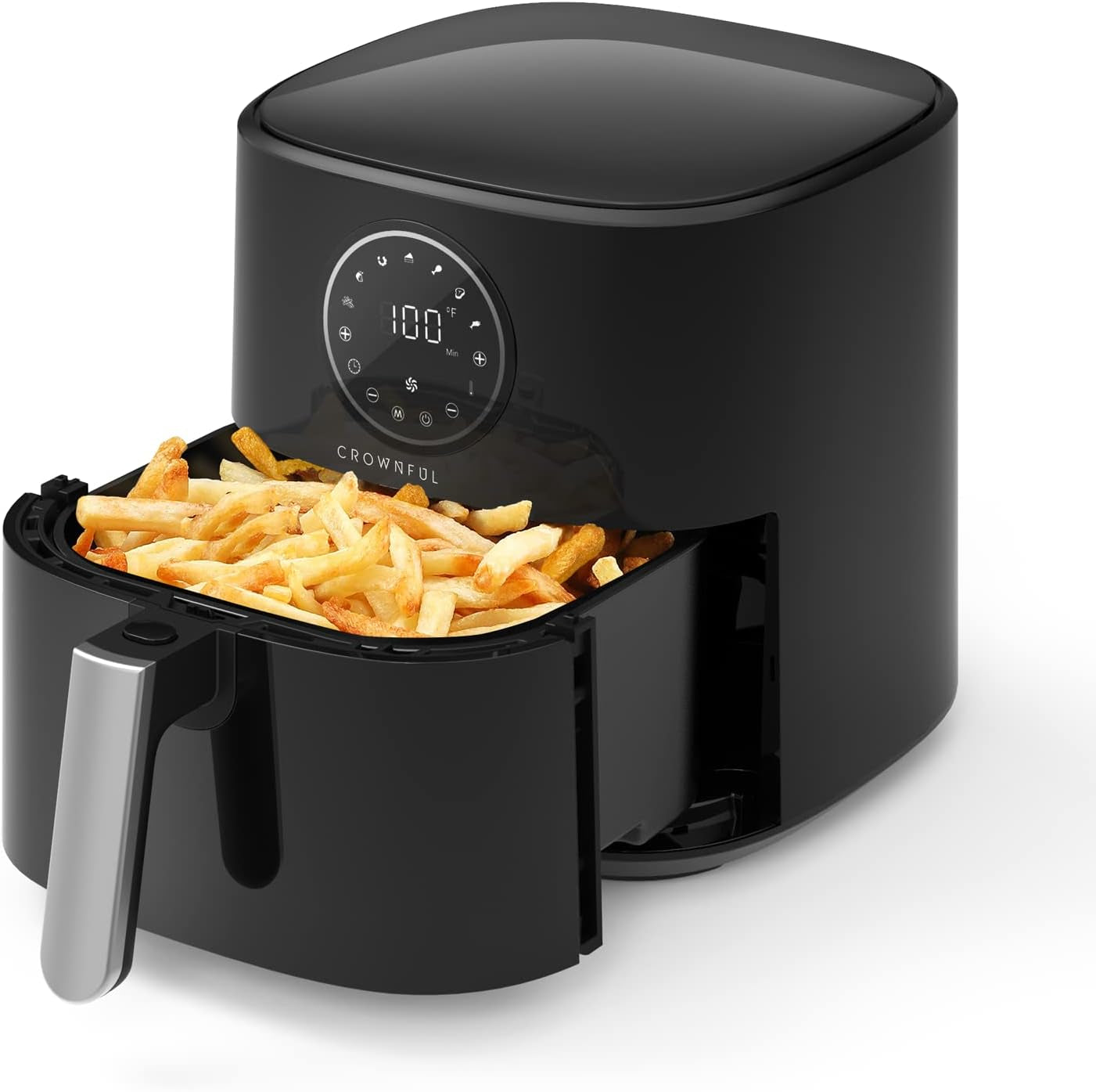 5 Quart Air Fryer, Electric Hot Oven Oilless Cooker，Lcd Digital Touch Screen with 7 Cooking Presets and 53 Recipes, Nonstick Basket，1500W ETL Listed (Black)