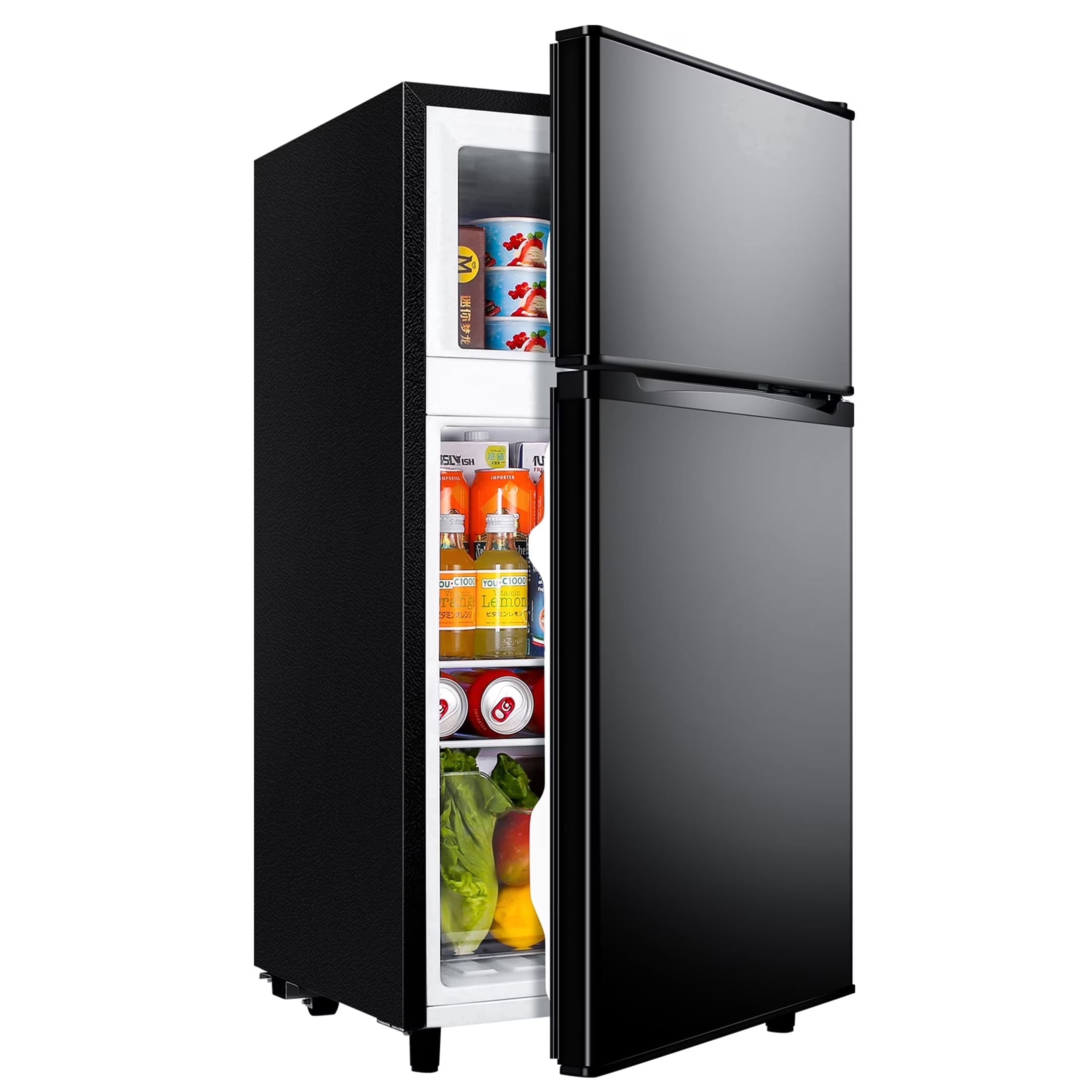 3.5 Cu.Ft Mini Fridge with Freezer - Dual-Door Small Refrigerator for Dorm Bedroom,Black